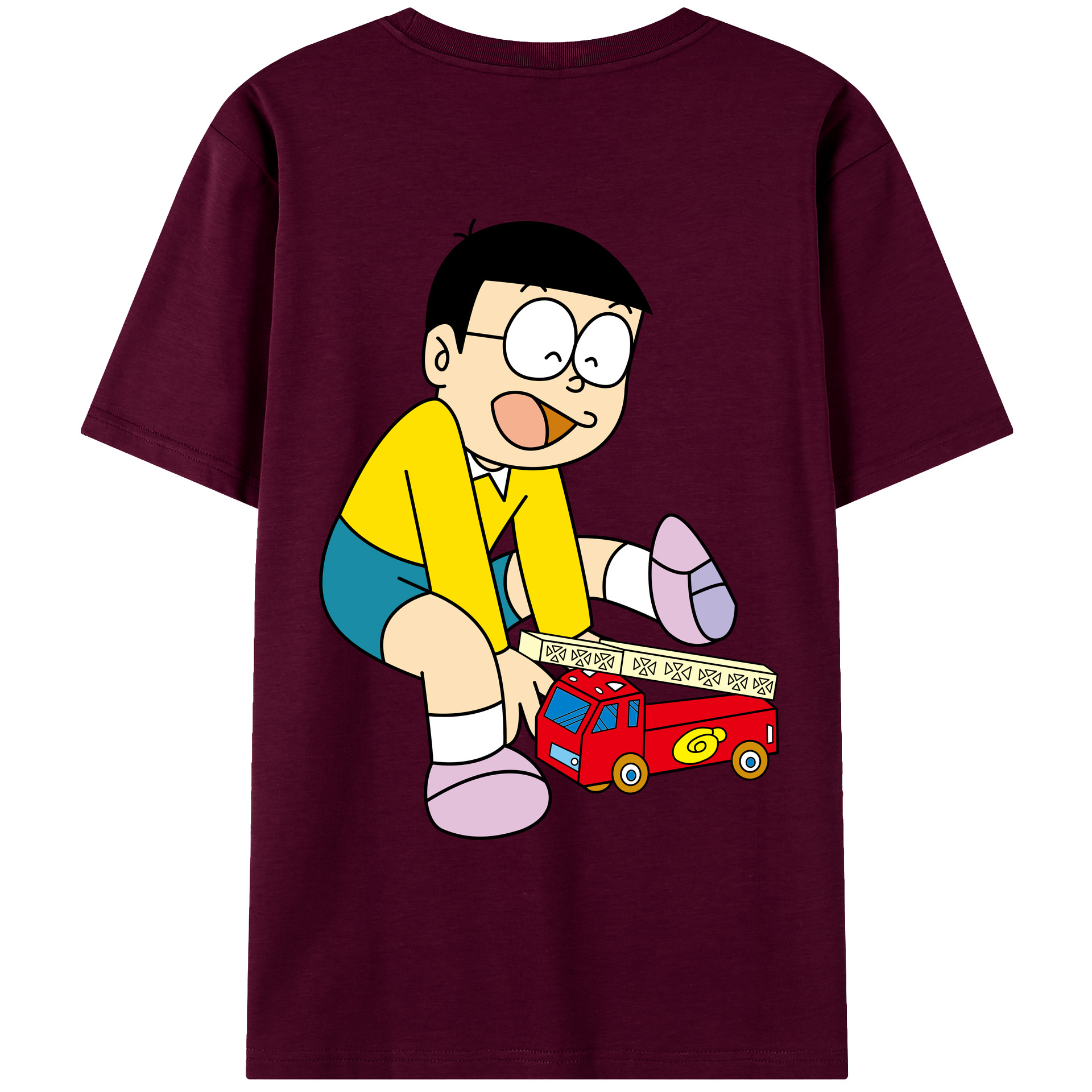（画像用） ドラえもん 野比 のび太 Doraemon Nobita Nobi レディース半袖Tシャツ(バックプリント)